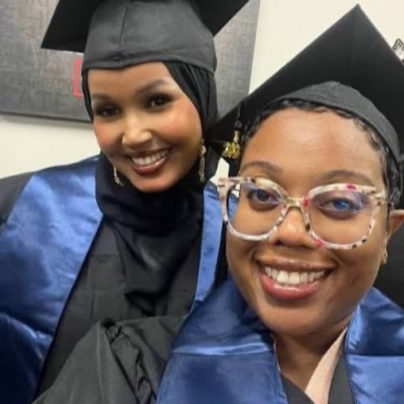 Two Nursing Ninjas students celebrating their nursing school graduation